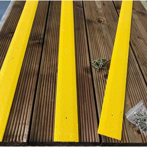 Anti Slip 50mm Heavy Duty Yellow GRP Decking Strips For Commercial Surface