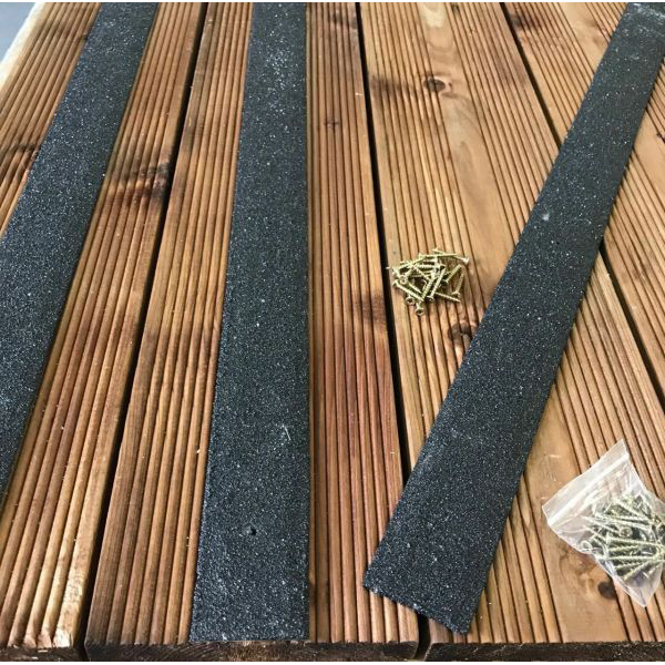 Anti Slip 50mm Heavy Duty Black GRP Decking Strips For Commercial Surface