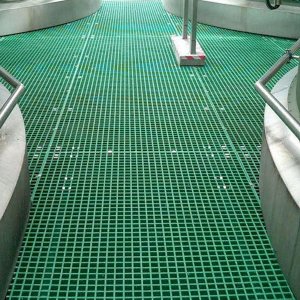 Heavy Duty Non Slip Green GRP Grating For Walkways & Platforms